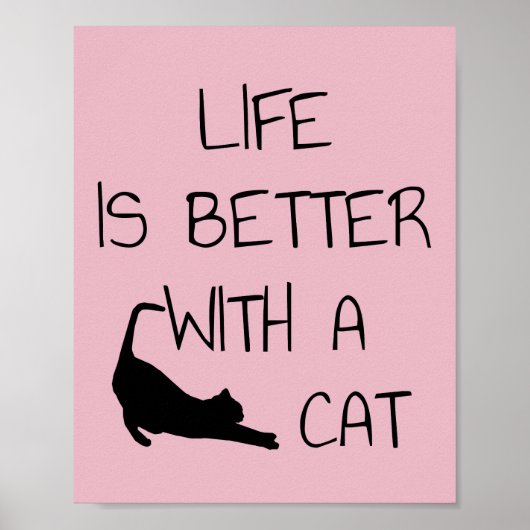 Het Leven Is Beter Met Een Kat - Kat Liefhebbers Poster (Voorkant)