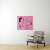 Het Leven Is Beter Met Een Kat - Kat Liefhebbers Wandkleed (In Situ (horizontaal))