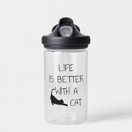 Het Leven Is Beter Met Een Kat - Kat Liefhebbers Waterfles (Voorkant)