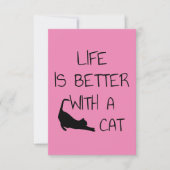 Het leven is beter met een kat - kattendeksel bedankkaart (Voorkant)