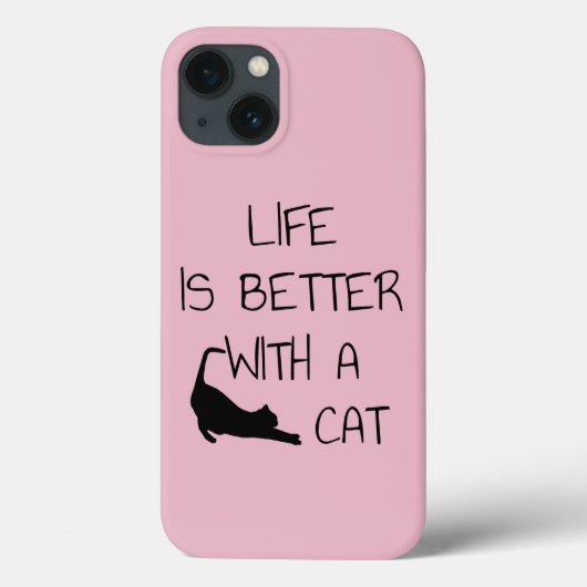 Het leven is beter met een kat - kattendeksel Case-Mate iPhone case (Achterkant)