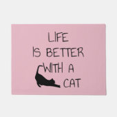 Het leven is beter met een kat - kattendeksel deurmat (Voorkant)