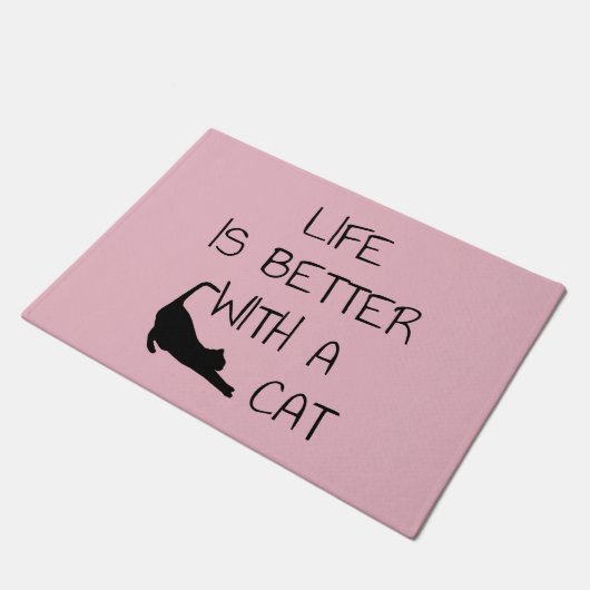 Het leven is beter met een kat - kattendeksel deurmat (Schuin)