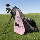 Het leven is beter met een kat - kattendeksel golfhanddoek (Groen)