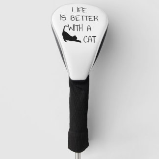 Het leven is beter met een kat - kattendeksel golfheadcover