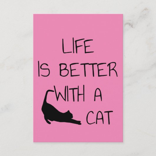 Het leven is beter met een kat - kattendeksel informatiekaartje (Voorkant)