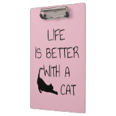 Het leven is beter met een kat - kattendeksel klembord (Links)