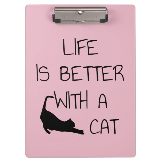 Het leven is beter met een kat - kattendeksel klembord (Voorkant)