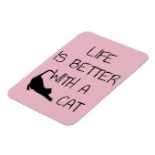 Het leven is beter met een kat - kattendeksel magneet (Linkerzijde)