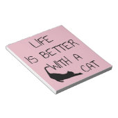 Het leven is beter met een kat - kattendeksel notitieblok (Schuin)
