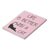 Het leven is beter met een kat - kattendeksel notitieblok (Linkerzijde)
