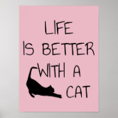 Het leven is beter met een kat - kattendeksel poster (Voorkant)