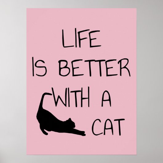 Het leven is beter met een kat - kattendeksel poster (Voorkant)