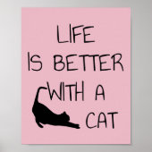 Het leven is beter met een kat - kattendeksel poster (Voorkant)