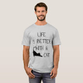 Het leven is beter met een kat - kattendeksel t-shirt (Voorkant volledig)