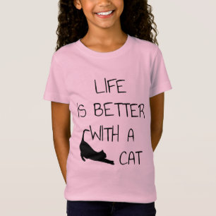 Het leven is beter met een kat - kattendeksel t-shirt