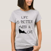 Het leven is beter met een kat - kattendeksel t-shirt (Voorkant)