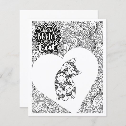 Het leven is beter met een kat-kleurenblad (Voorkant / Achterkant)