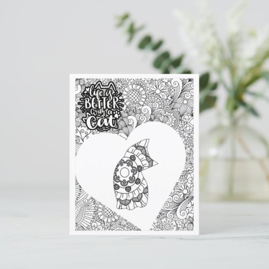 Het leven is beter met een kat-kleurenblad (Staand voorkant)