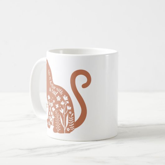 Het leven is beter met een kat koffiemok (Voorkant links)