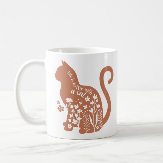 Het leven is beter met een kat koffiemok (Links)
