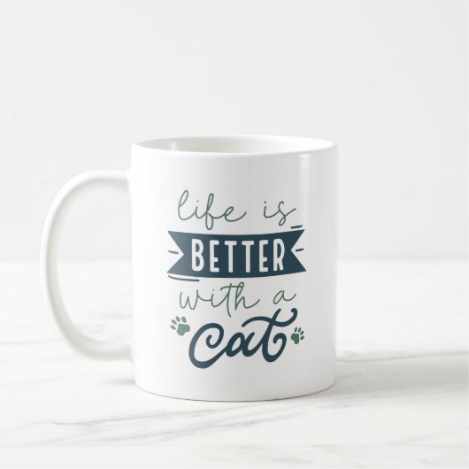 Het leven is beter met een kat koffiemok (Links)