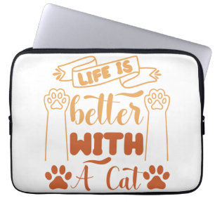 Het leven is beter met een kat laptop sleeve