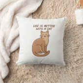 Het Leven Is Beter Met Een Kat – Mooie Ontwerp Voo Kussen (Deken)
