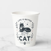 Het leven is beter met een kat papieren bekers (Voorkant)