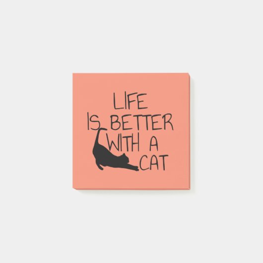 Het leven is beter met een kat post-it® notes (Voorkant)