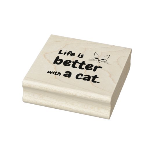Het leven is beter met een kat Rubber Stamp Rubberstempel (Stempel)