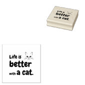 Het leven is beter met een kat Rubber Stamp Rubberstempel (Gestempeld)