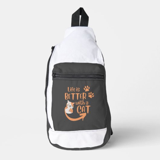 het leven is beter met een kat sling bag (Voorkant)