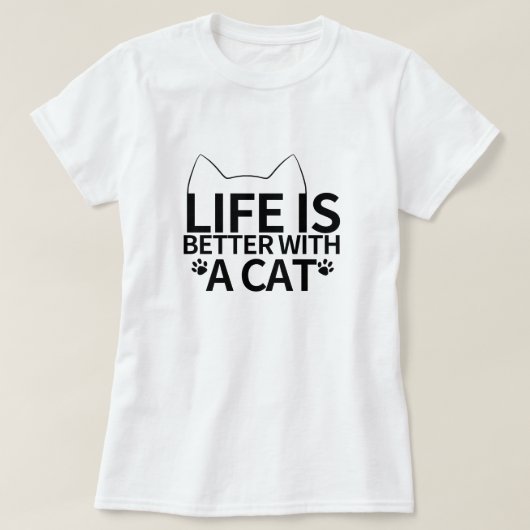 het leven is beter met een kat t-shirt (Design voorkant)