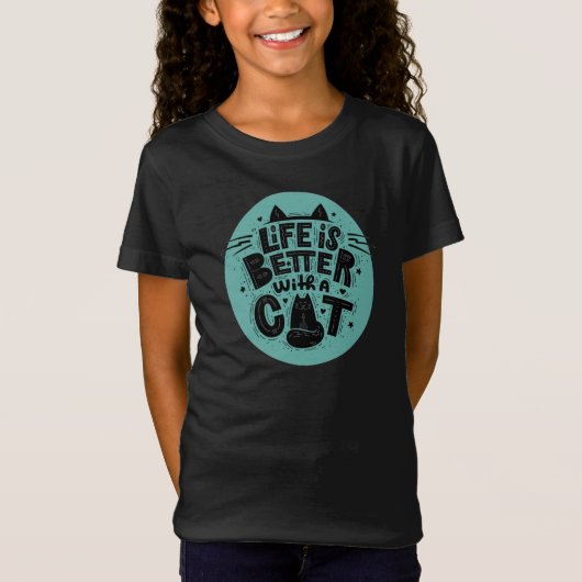 Het leven is beter met een kat t-shirt (Voorkant)