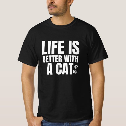 het leven is beter met een kat t-shirt (Voorkant)