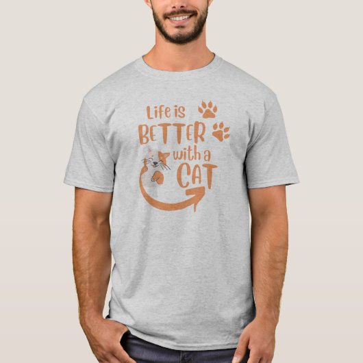 het leven is beter met een kat t-shirt (Voorkant)