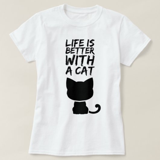 Het leven is beter met een kat t-shirt (Design voorkant)