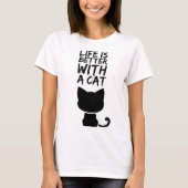 Het leven is beter met een kat t-shirt (Voorkant)