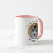 Het leven is beter met een Kat toevoegen Foto en N Mok (Voorkant rechts)