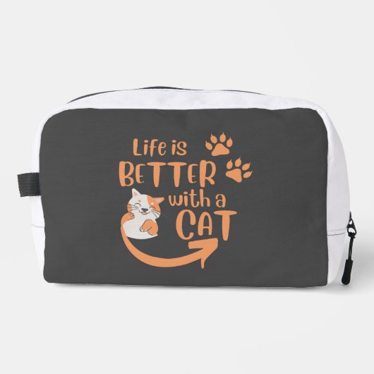 het leven is beter met een kat toilettasje (Voorkant)