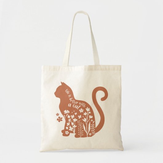 Het leven is beter met een kat tote bag (Voorkant)