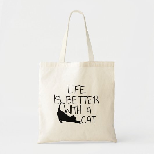 Het leven is beter met een kat tote bag (Voorkant)