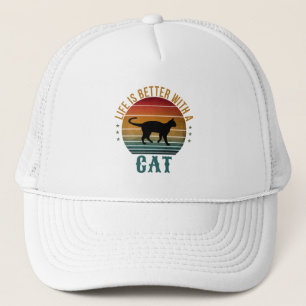 HET LEVEN IS BETER MET EEN KAT-TRUCKER HAT TRUCKER PET