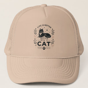 Het leven is beter met een kat trucker pet