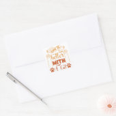 Het leven is beter met een kat vierkante sticker (Envelop)