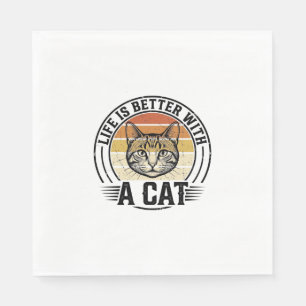 Het Leven Is Beter Met Een Kat Vintage Kat Shirt O Servet