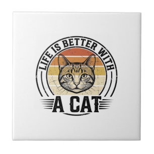 Het Leven Is Beter Met Een Kat Vintage Kat Shirt O Tegeltje