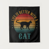 HET LEVEN IS BETER MET EEN KAT WANDKLEED (Voorkant)