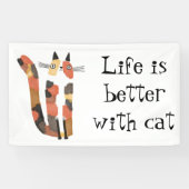 Het leven is beter met een kattenbanner - Schattig Spandoek (Horizontaal)